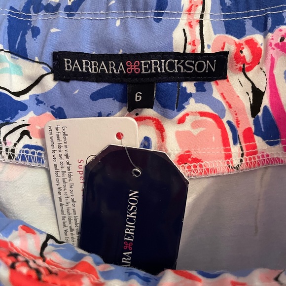 Barbara Erickson Flamingo Cropped Pants NWT - Picture 2 of 3